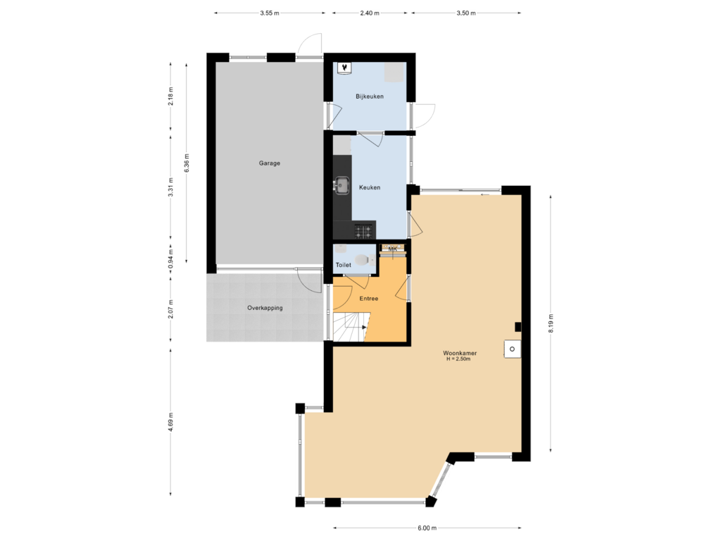 View floorplan of Begane grond of Krommekamp 91