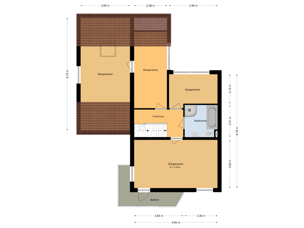 View floorplan of Eerste verdieping of Krommekamp 91