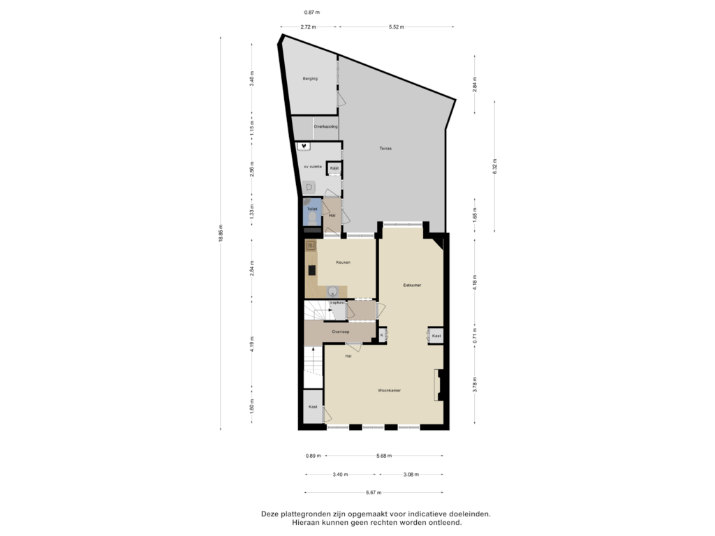 Bekijk plattegrond van Eerste Verdieping van Gestelsestraat 46-A