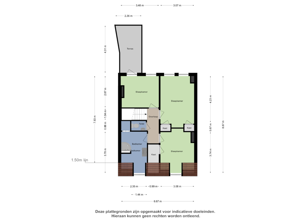 Bekijk plattegrond van Tweede Verdieping van Gestelsestraat 46-A