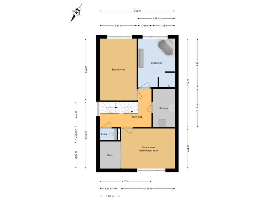 View floorplan of 1e Verdieping of Pepermuntstraat 35