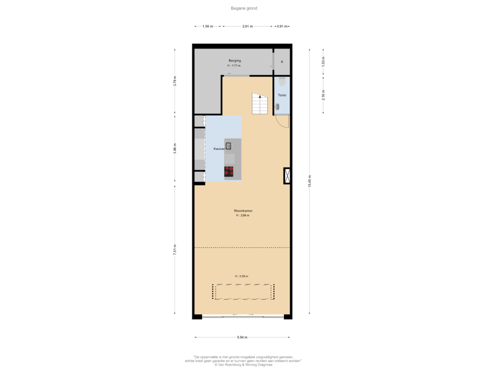 Bekijk plattegrond van Begane grond van Srefidensiplein 76-D