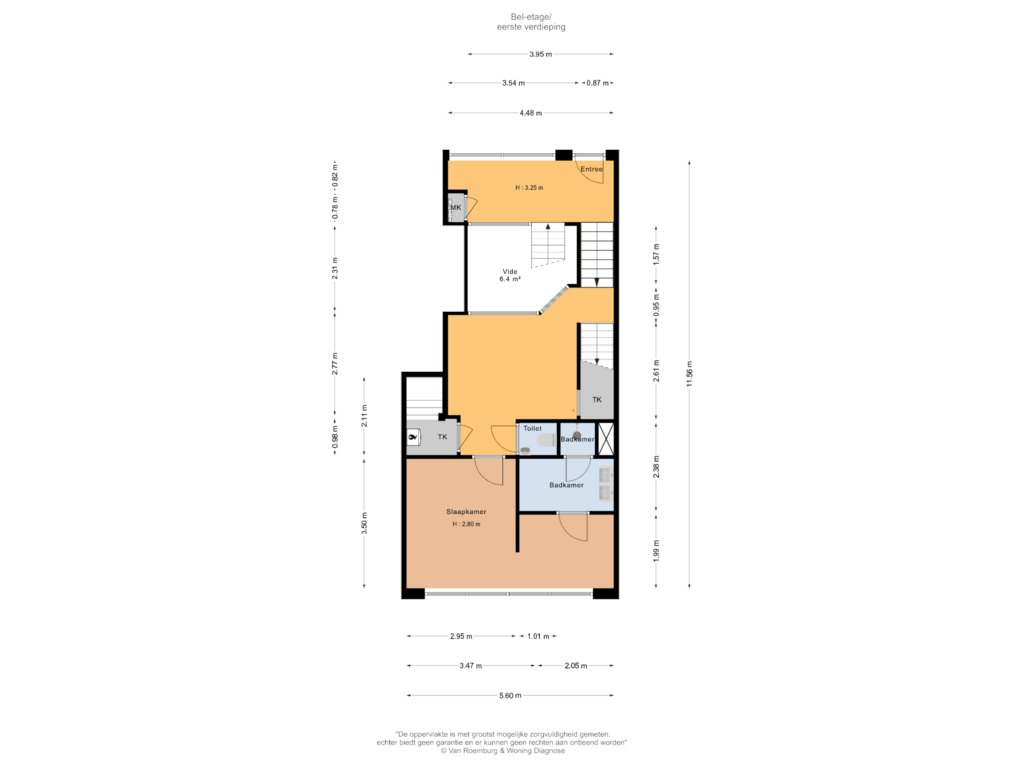 Bekijk plattegrond van Bel-etage - eerste verdieping van Srefidensiplein 76-D