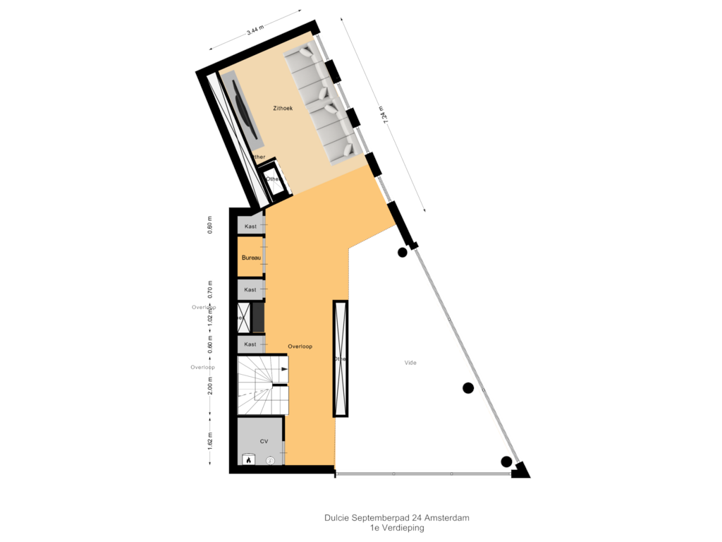 Bekijk plattegrond van 1e Verdieping van Dulcie Septemberpad 24