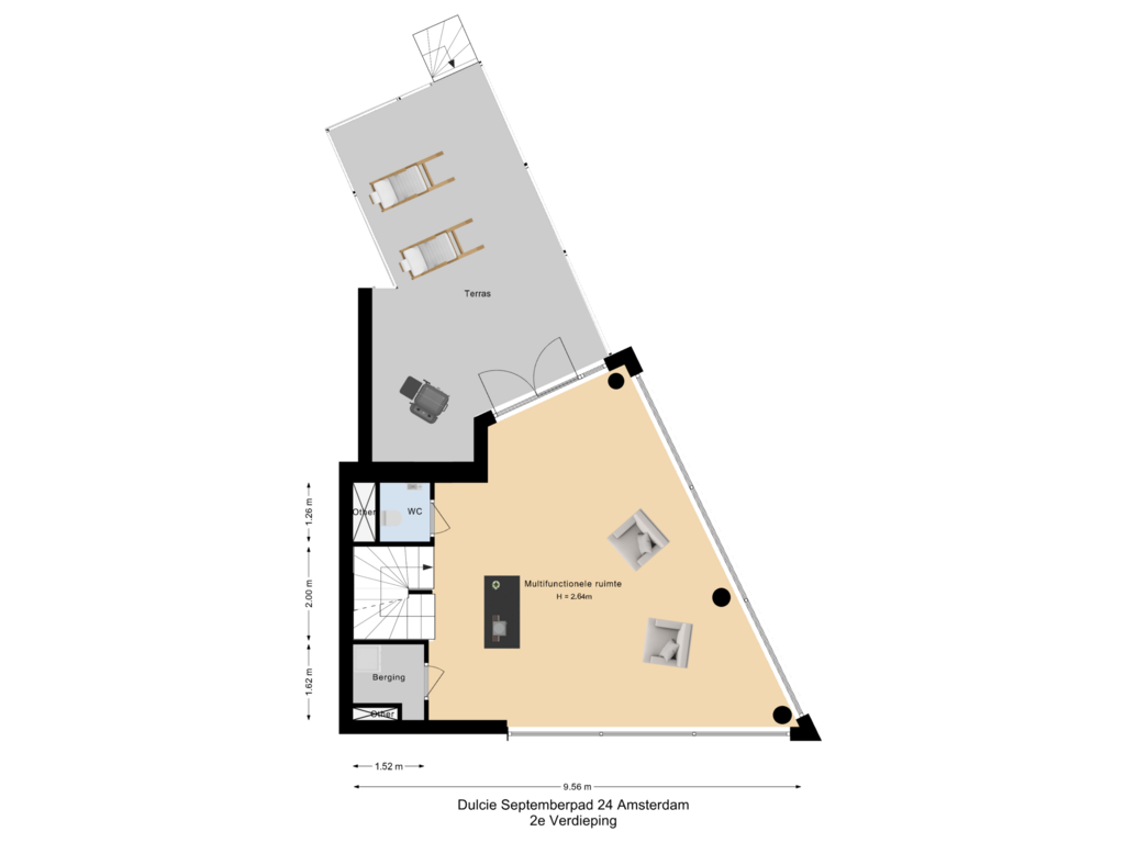 Bekijk plattegrond van 2e Verdieping van Dulcie Septemberpad 24