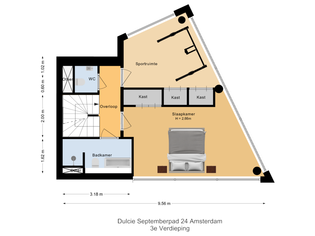 Bekijk plattegrond van 3e Verdieping van Dulcie Septemberpad 24