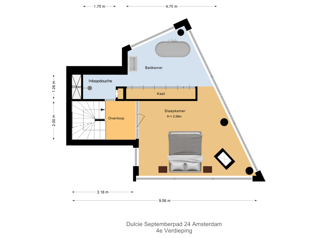 Bekijk plattegrond van 4e Verdieping van Dulcie Septemberpad 24