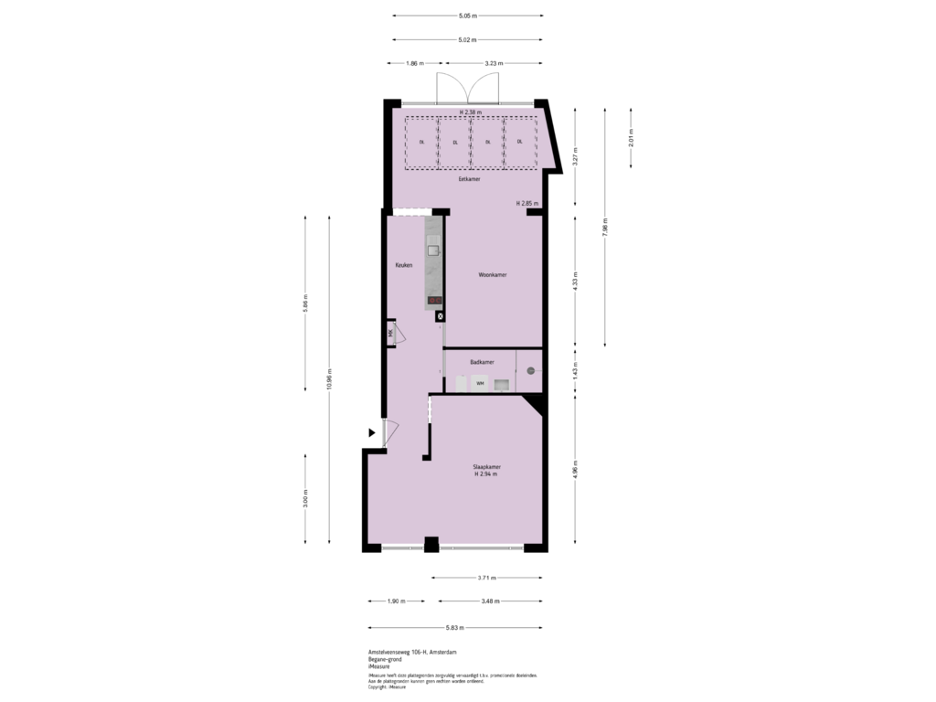 Bekijk plattegrond van Begane-grond van Amstelveenseweg 106-H