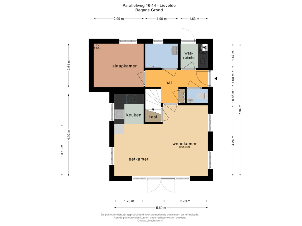 View floorplan of BEGANE GROND of Parallelweg 10-14