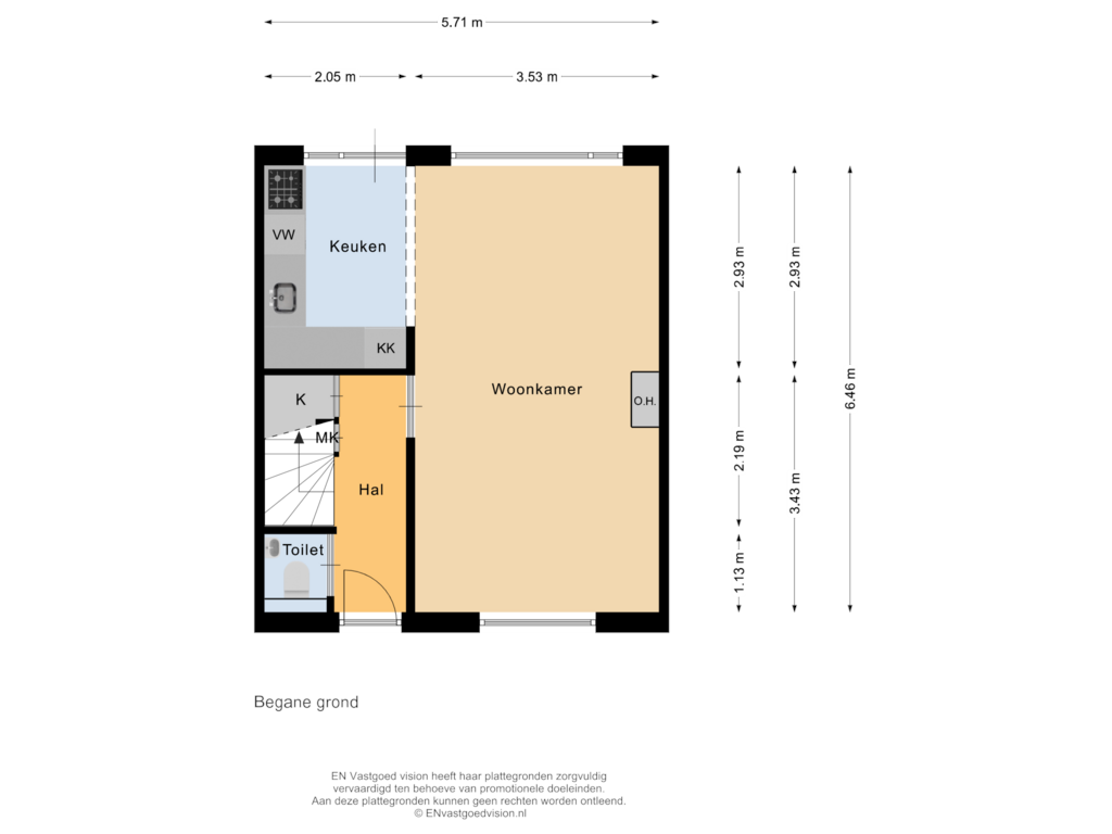 Bekijk plattegrond van Begane grond van Meidoornstraat 40