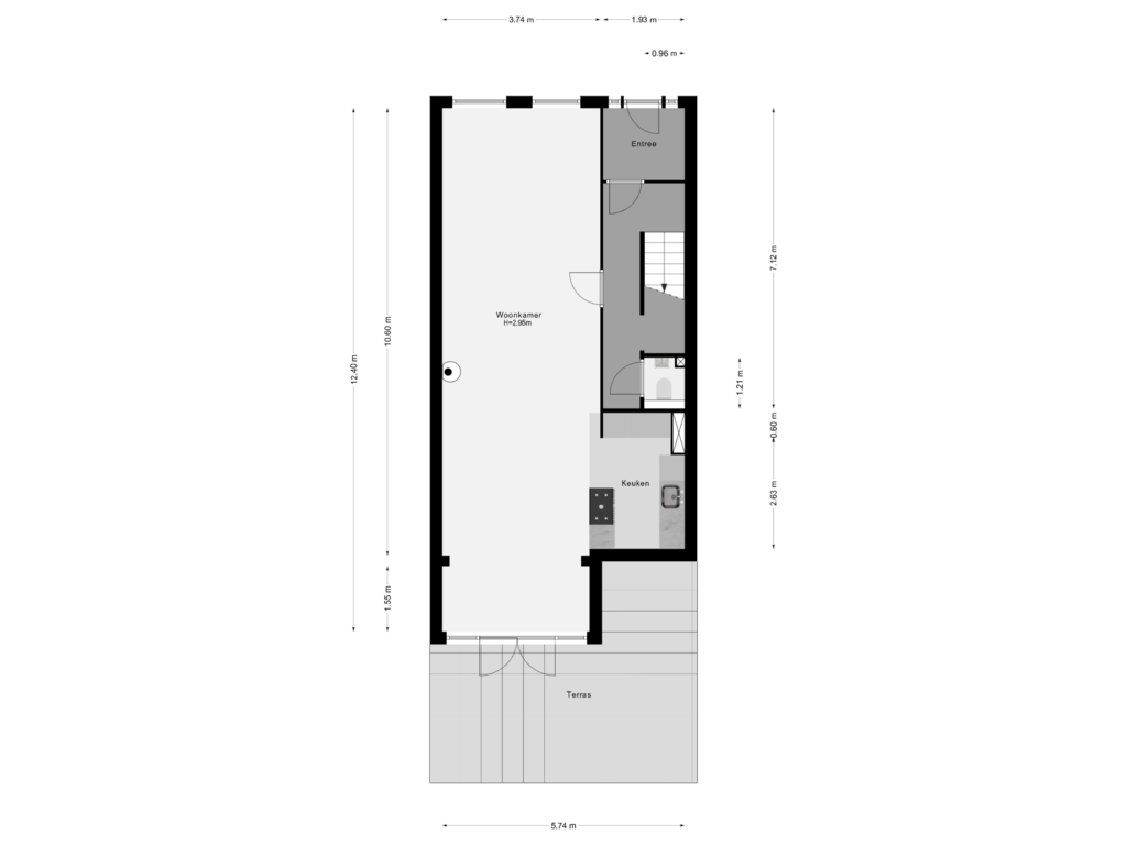 View floorplan of Begane Grond of Bergselaan 260