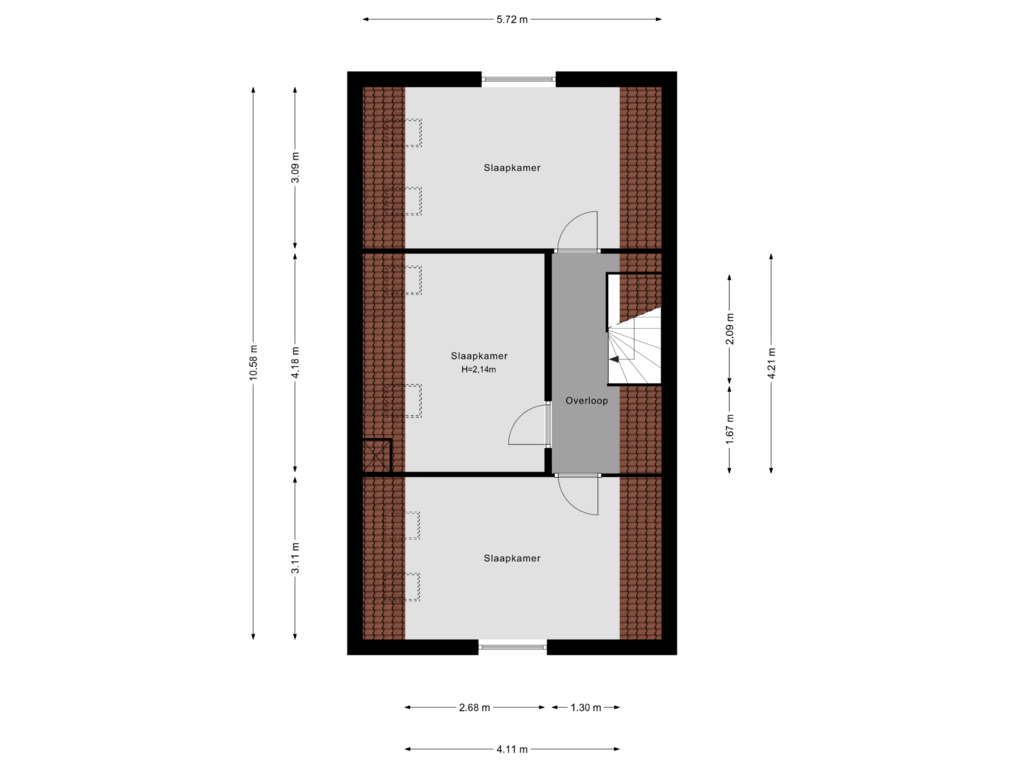 View floorplan of 2e Verdieping of Bergselaan 260