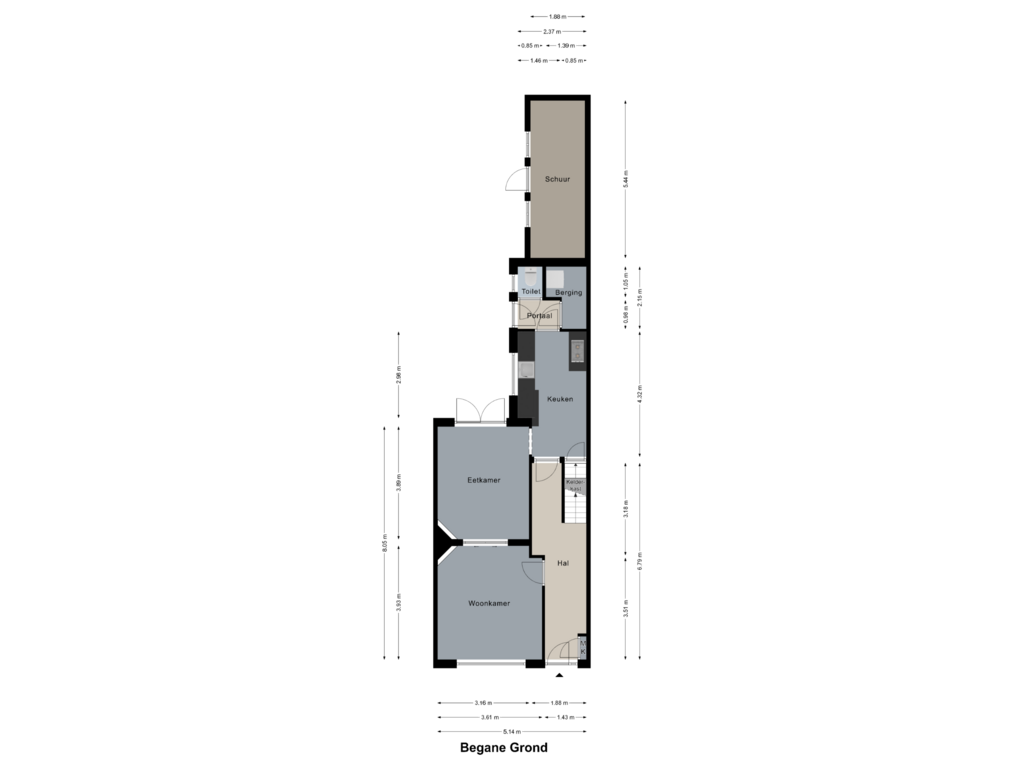 Bekijk plattegrond van Begane Grond van Zeelsterstraat 205-E