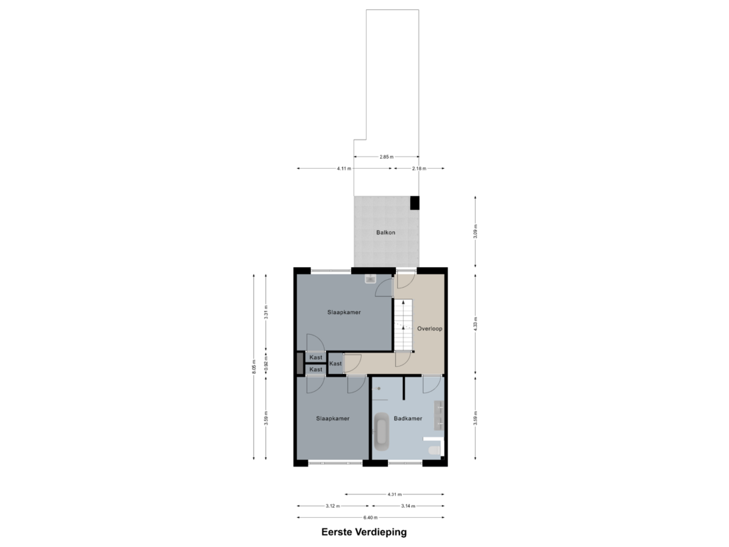 Bekijk plattegrond van Eerste Verdieping van Zeelsterstraat 205-E