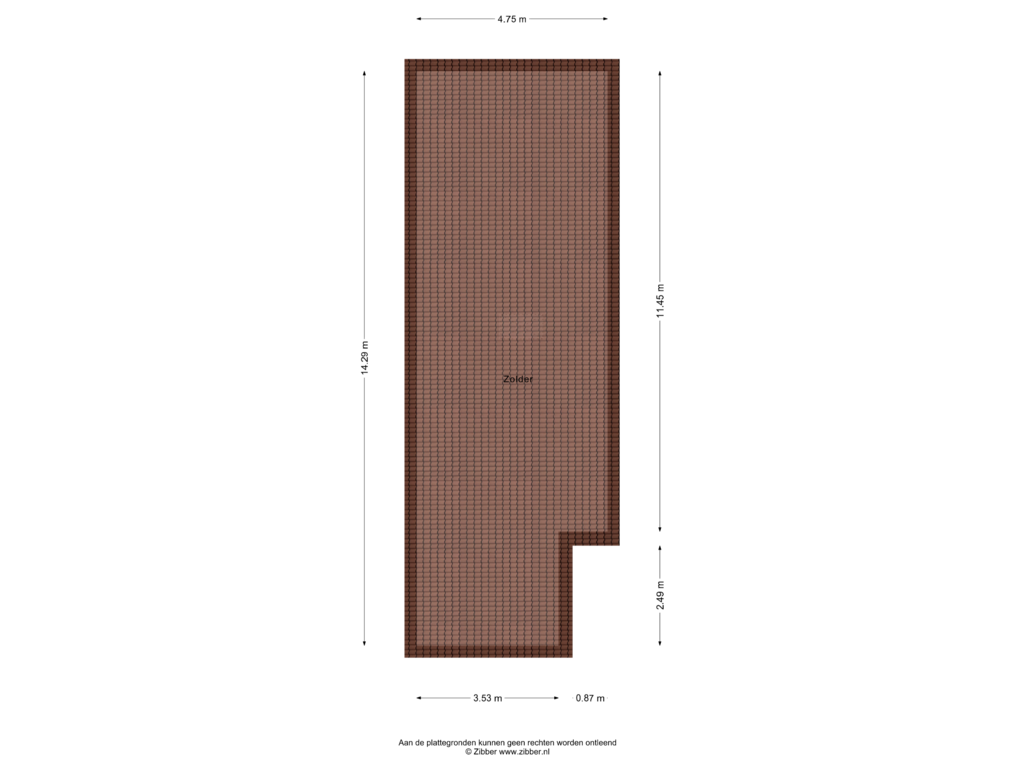 View floorplan of Zolder of Hoefsmid 47