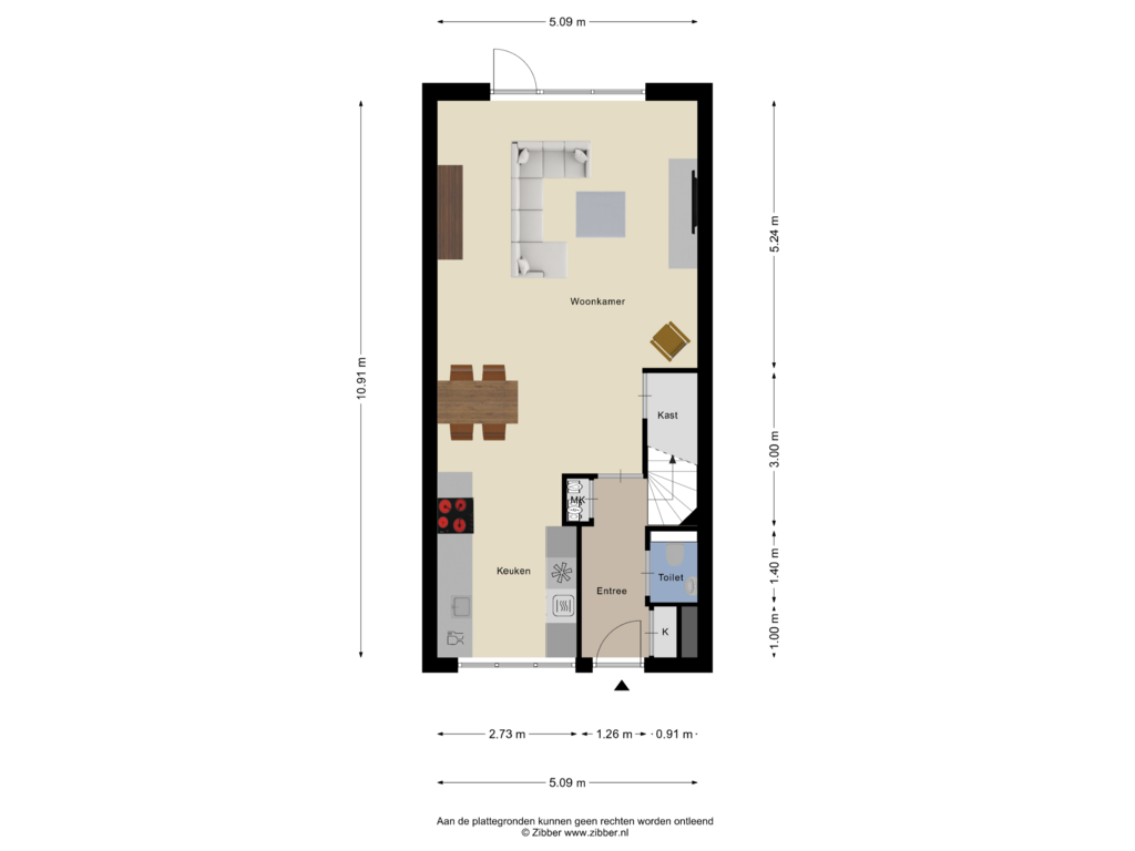 Bekijk plattegrond van Begane grond van De Barkas 6