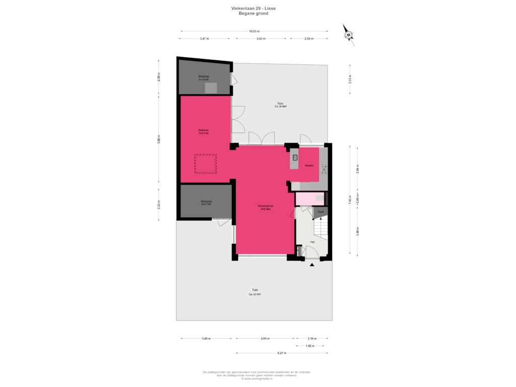 Bekijk plattegrond van Begane grond van Vinkenlaan 29