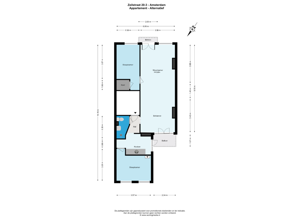 Bekijk plattegrond van Appartement - Alt van Zeilstraat 20-3