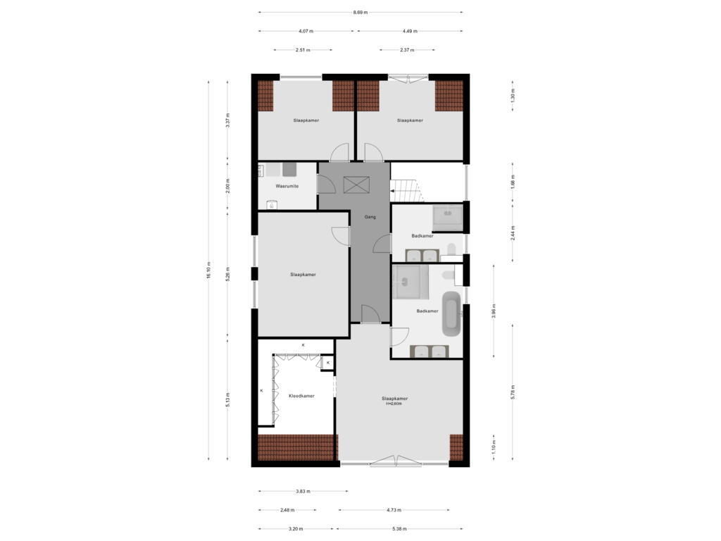 View floorplan of 1e Verdieping of Wollefoppenweg 33