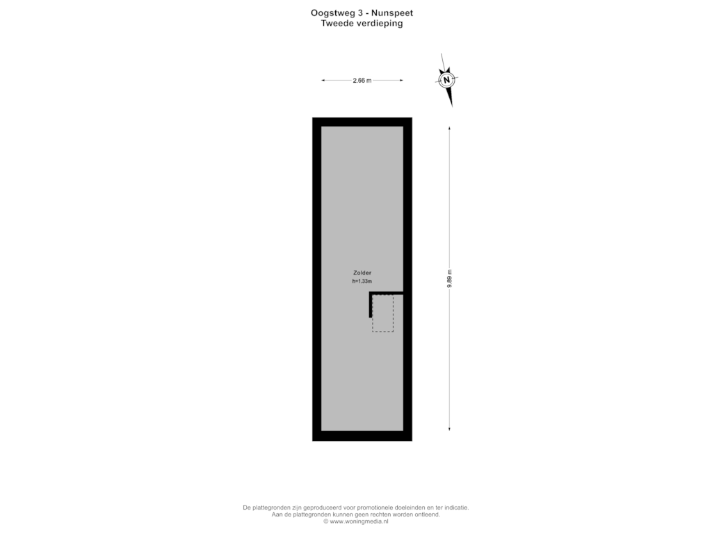 Bekijk plattegrond van Tweede verdieping van Oogstweg 3