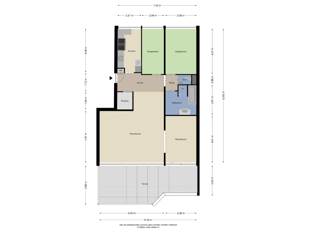 Bekijk plattegrond van Appartement van J.J. Slauerhofflaan 1