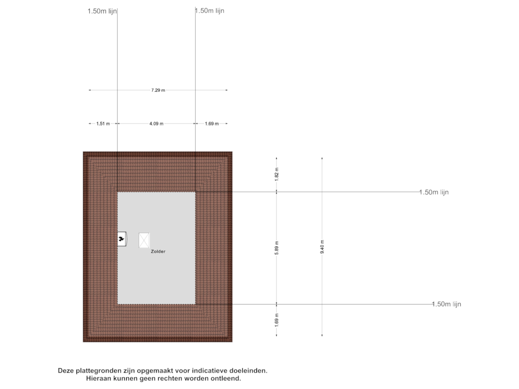 View floorplan of Zolder of Provincialeweg 42