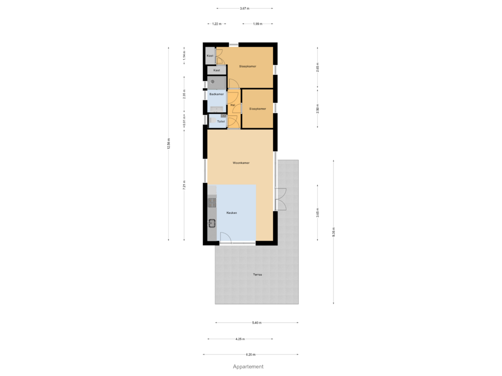 Bekijk plattegrond van Appartement van Schuilenburg 2-160