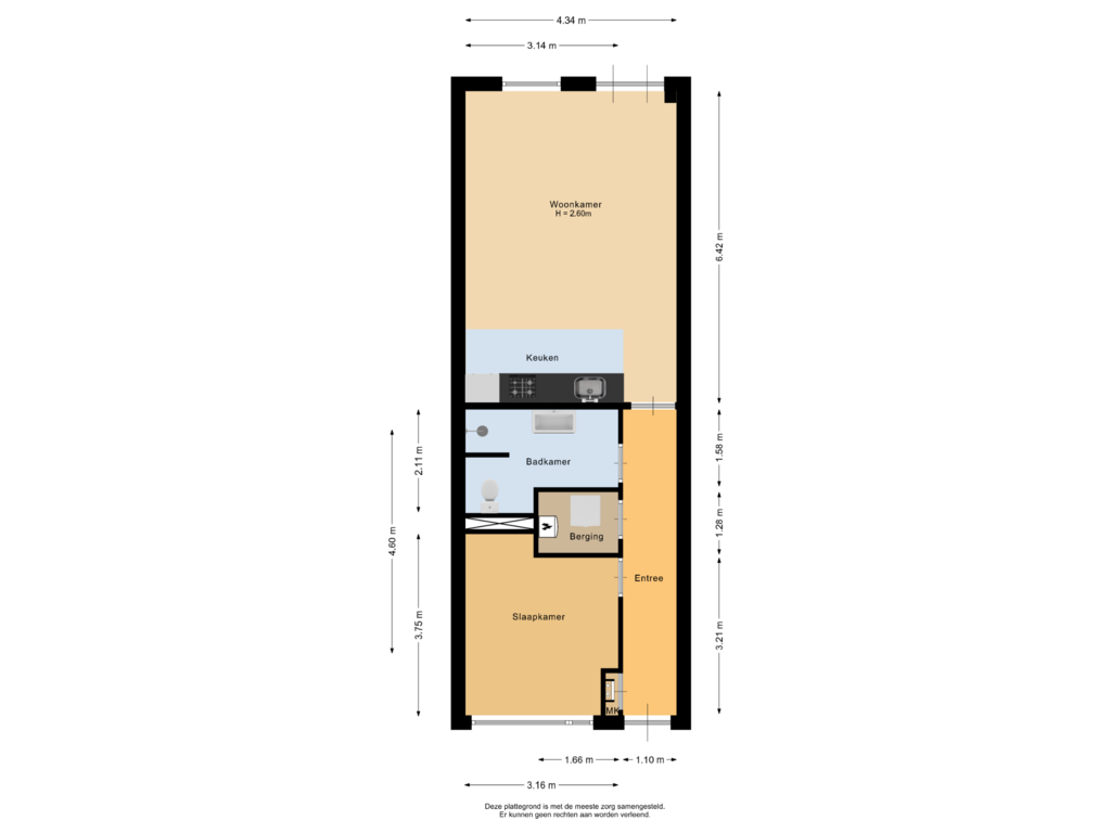 Bekijk plattegrond van Appartement van Heereweg 185-E