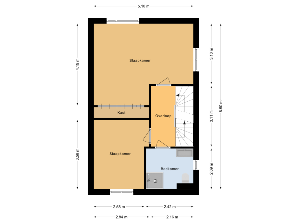 View floorplan of Eerste verdieping of Seringenhof 27