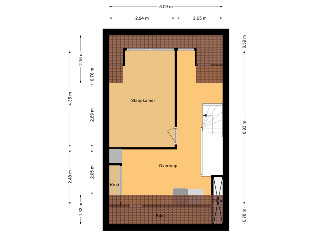 View floorplan of Tweede verdieping of Seringenhof 27