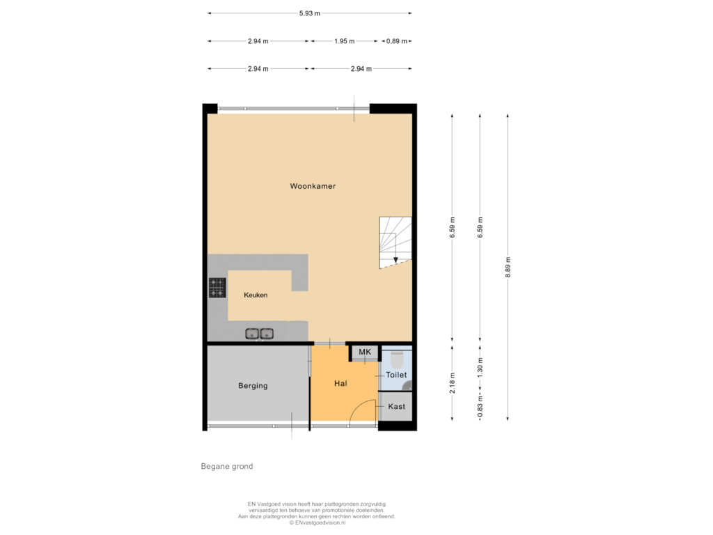 Bekijk plattegrond van Begane grond van Oosterzoom 76