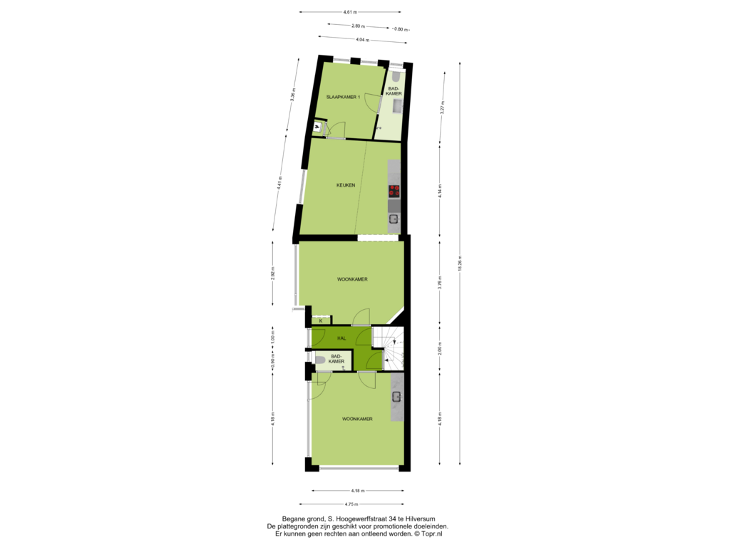 Bekijk plattegrond van Begane grond van S. Hoogewerffstraat 34