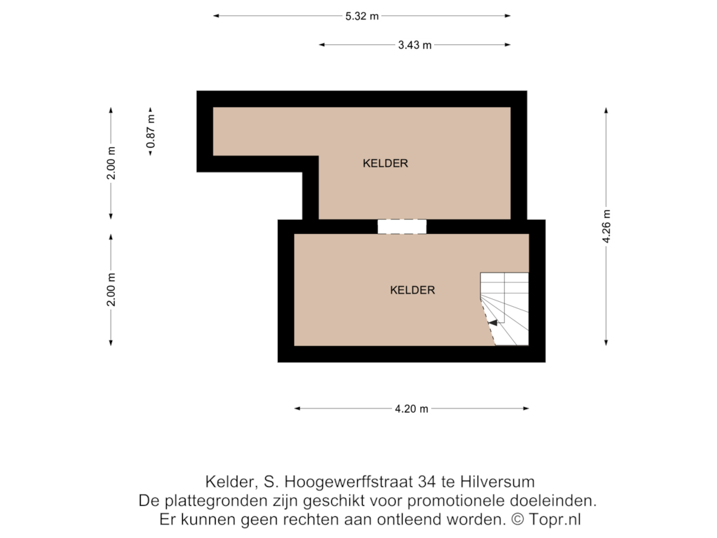 Bekijk plattegrond van Kelder van S. Hoogewerffstraat 34