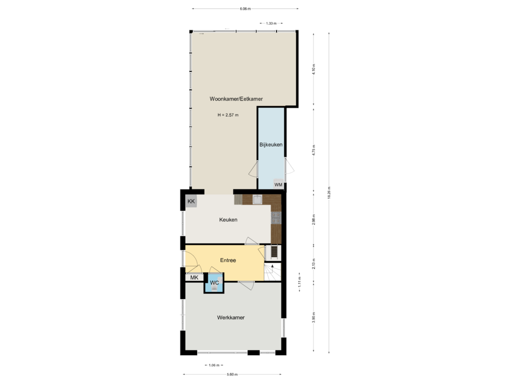 Bekijk plattegrond van Begane grond van Stoombootweg 59