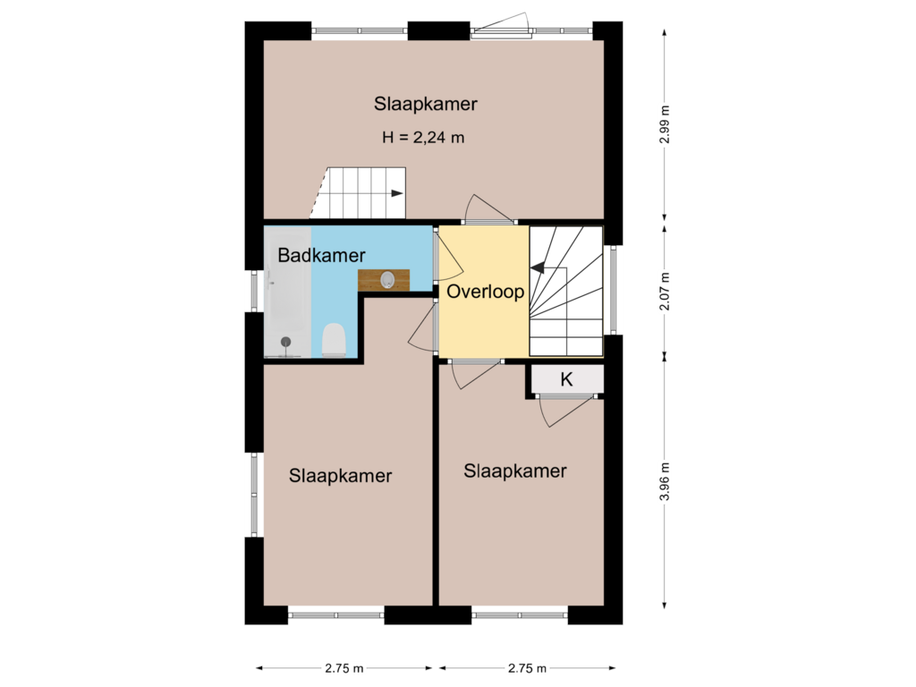 Bekijk plattegrond van 1e verdieping van Stoombootweg 59