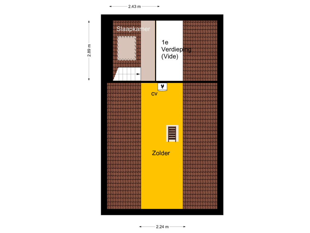 Bekijk plattegrond van 2e verdieping en zolder van Stoombootweg 59