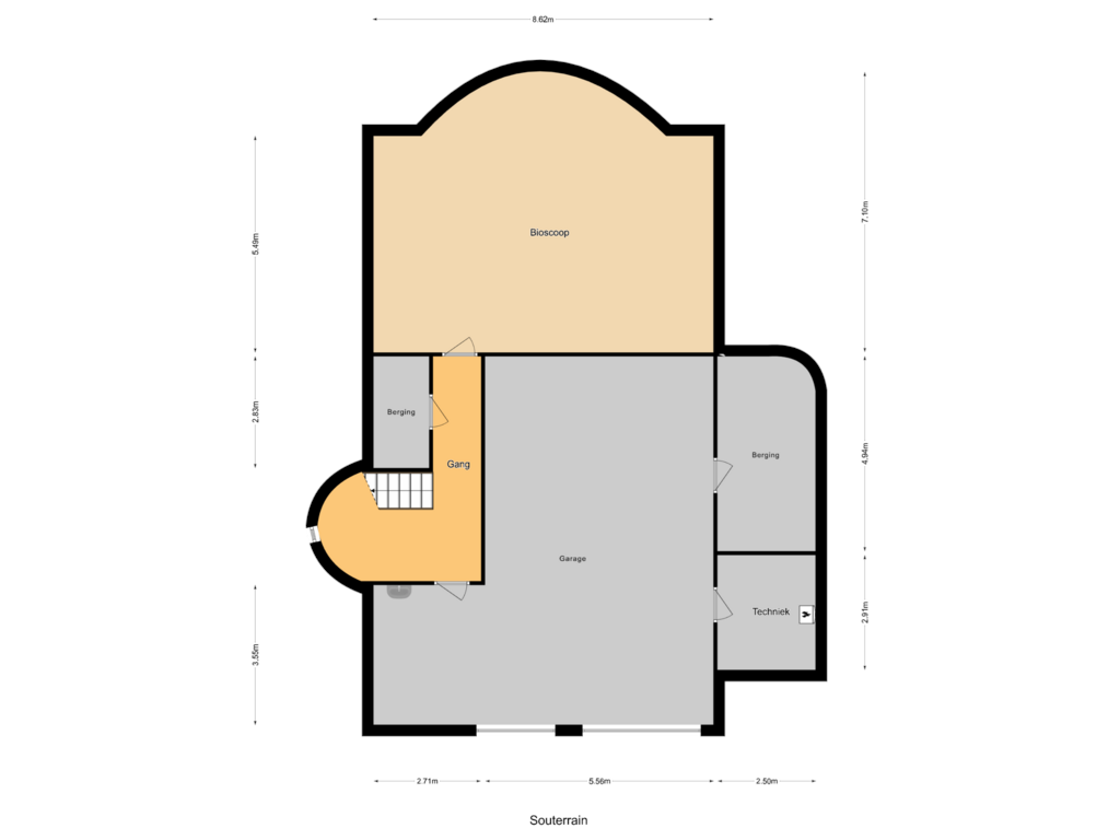 Bekijk plattegrond van Souterrain van Bosweg 9