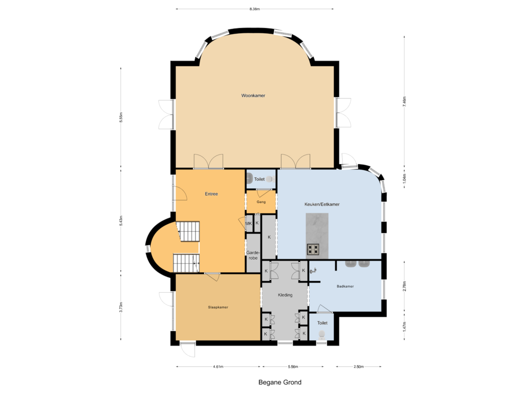 Bekijk plattegrond van Begane Grond van Bosweg 9