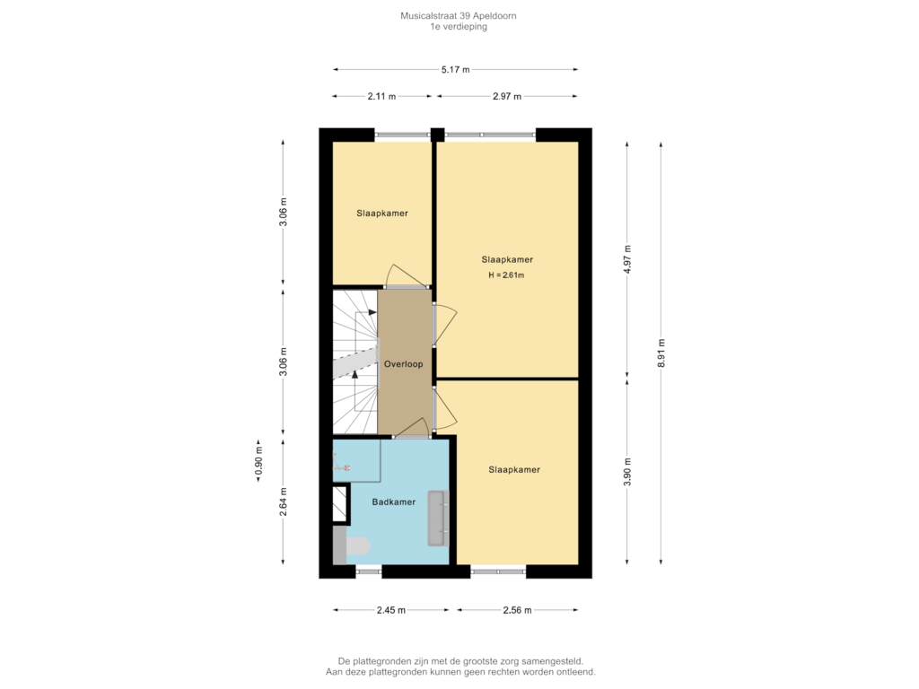 Bekijk plattegrond van 1e verdieping van Musicalstraat 39