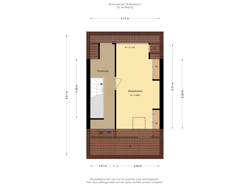 Bekijk plattegrond van 2e verdieping van Musicalstraat 39