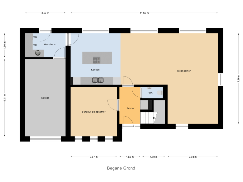 Bekijk plattegrond van Begane Grond van Nonnenbos 22