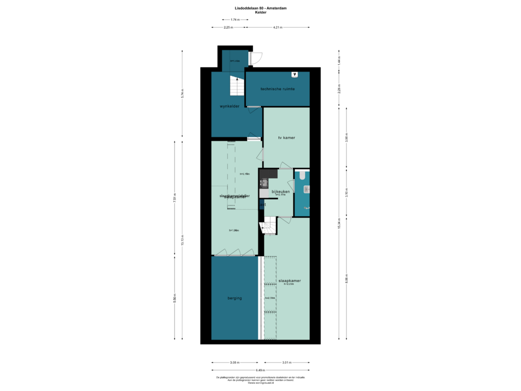 Bekijk plattegrond van KELDER van Lisdoddelaan 80