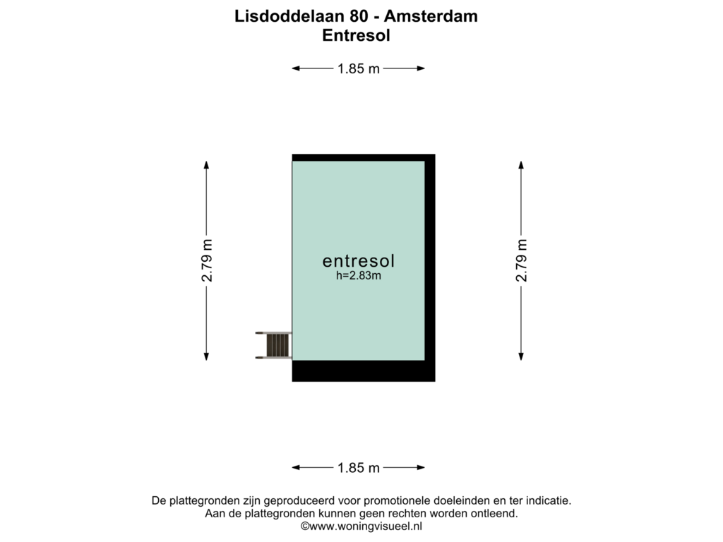 Bekijk plattegrond van ENTRESOL van Lisdoddelaan 80
