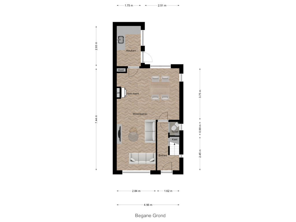 Bekijk plattegrond van Begane Grond van Burgemeester Brandtstraat 34