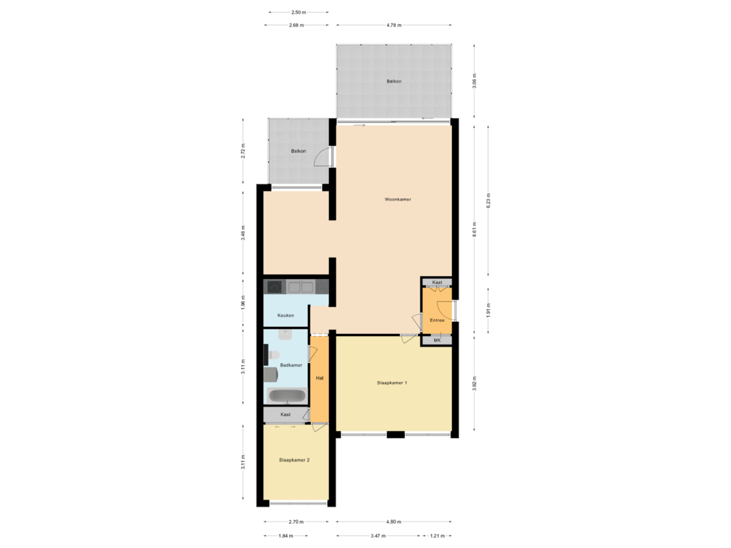 Bekijk plattegrond van Appartement van Kennedyboulevard 398