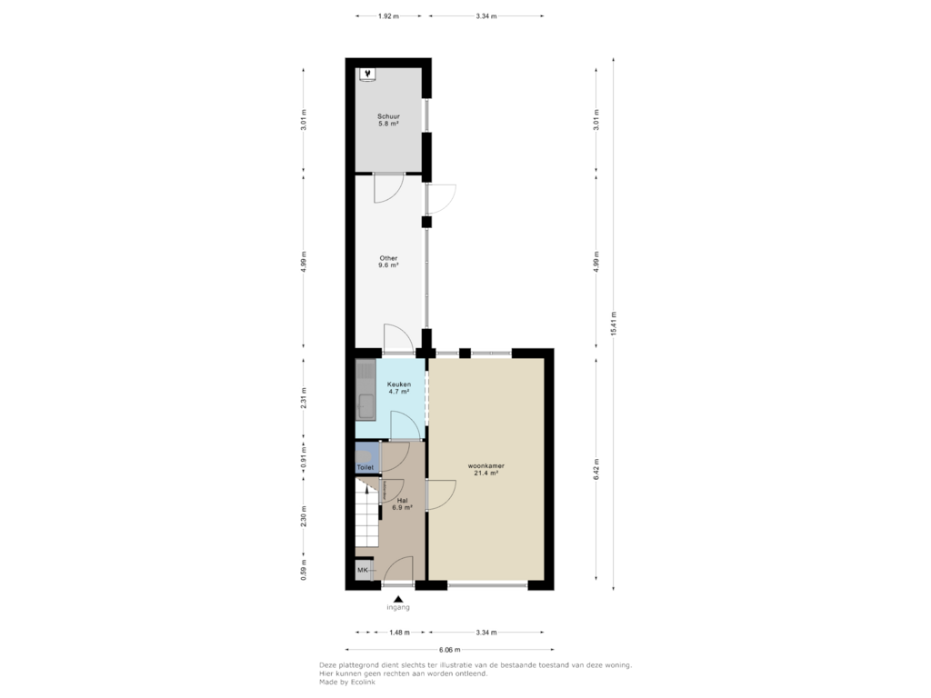 View floorplan of Begane grond of Gulicksestraat 59