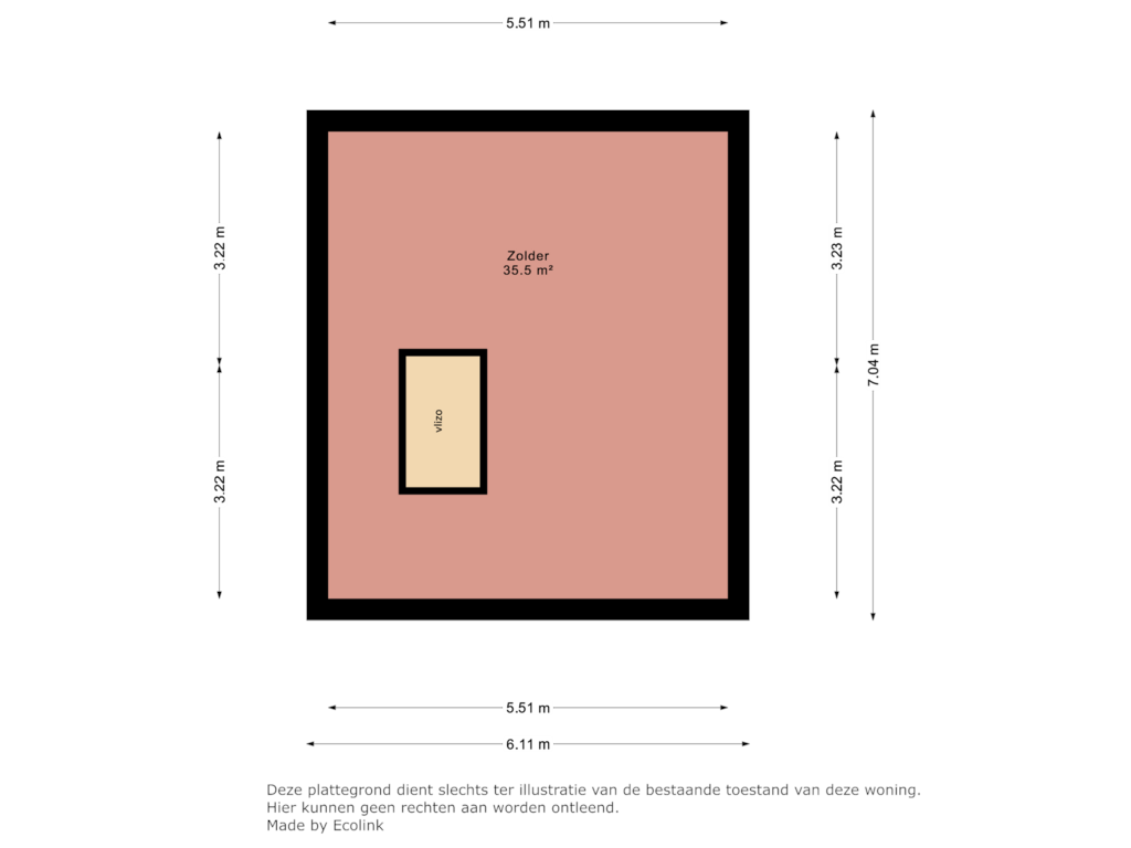 View floorplan of Zolder of Gulicksestraat 59