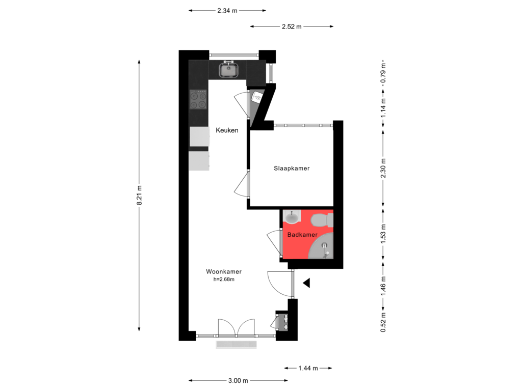 Bekijk plattegrond van 1e Verdieping van Lange Leidsedwarsstraat 101-A