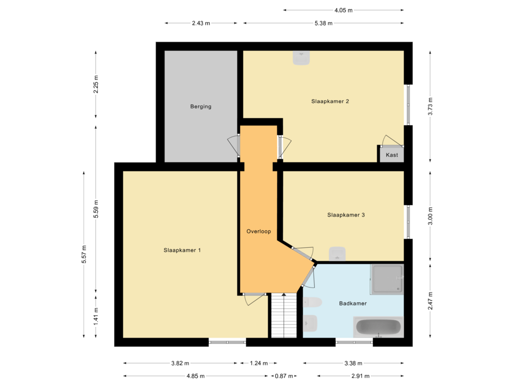 Bekijk plattegrond van Eerste verdieping van Stedenbaan 25