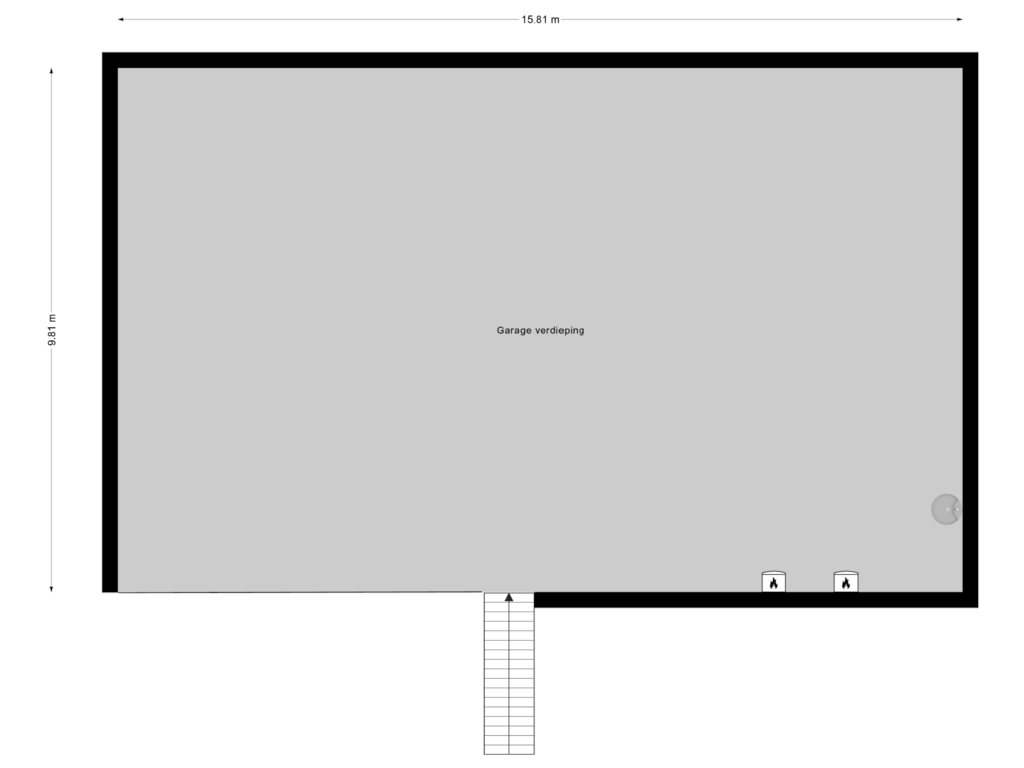 View floorplan of Garage verdieping of Stedenbaan 25